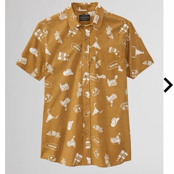 Pendleton Shoreline Cotton Western Rodeo Cowboy Skull Button Front Shirt